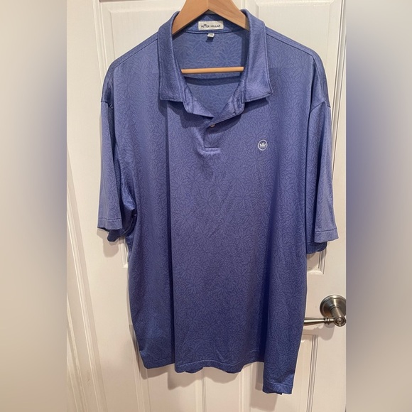 Peter Millar Men’s Floral Patterned Blue(ish) Purple Polo Shirt XXL - Picture 1 of 5